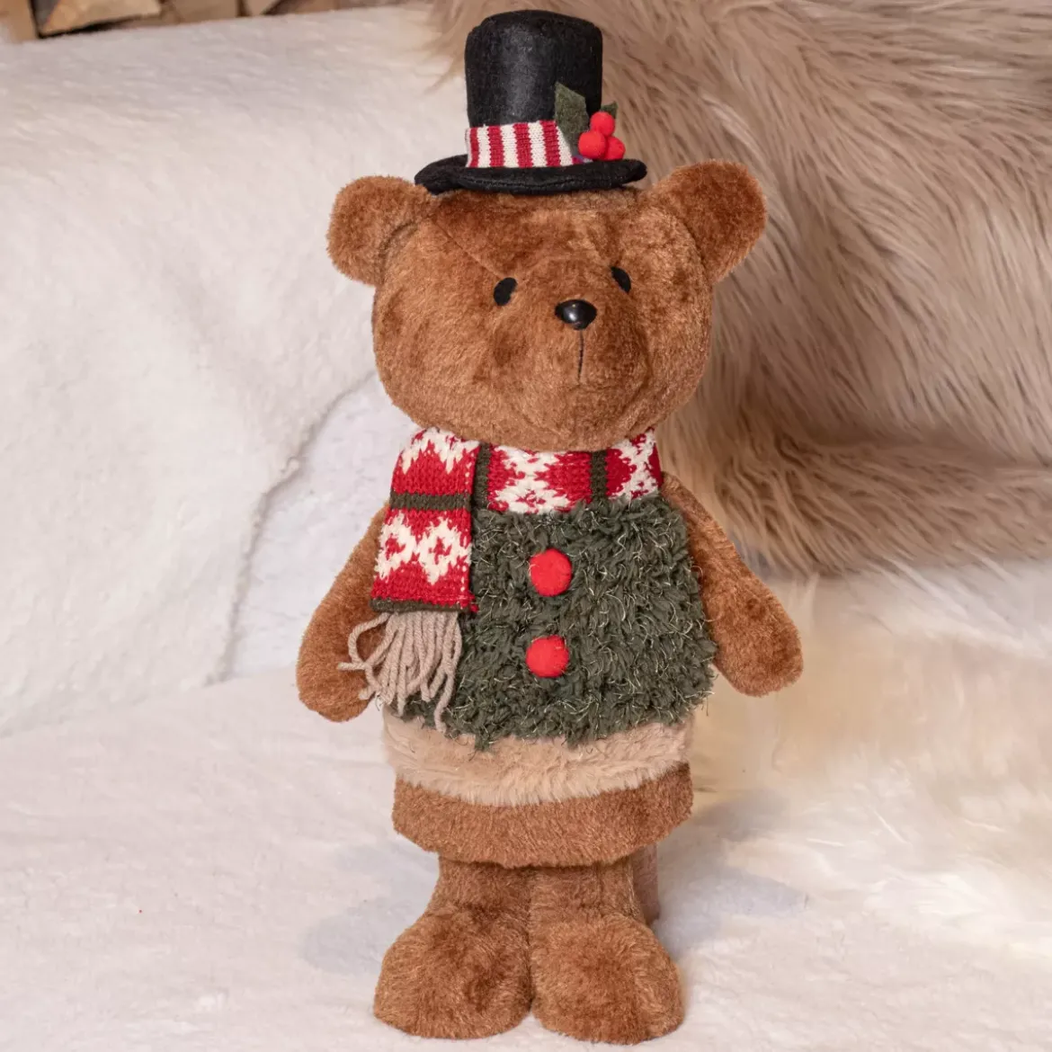 Orsaccochiotto natalizio decorativo (H46 cm) Teddy in bel costume
