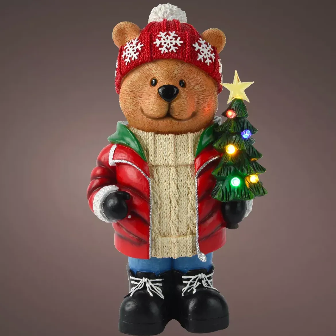 Orsetto luminoso con pile 7 LED (H38 cm) Tiboo Multicolore