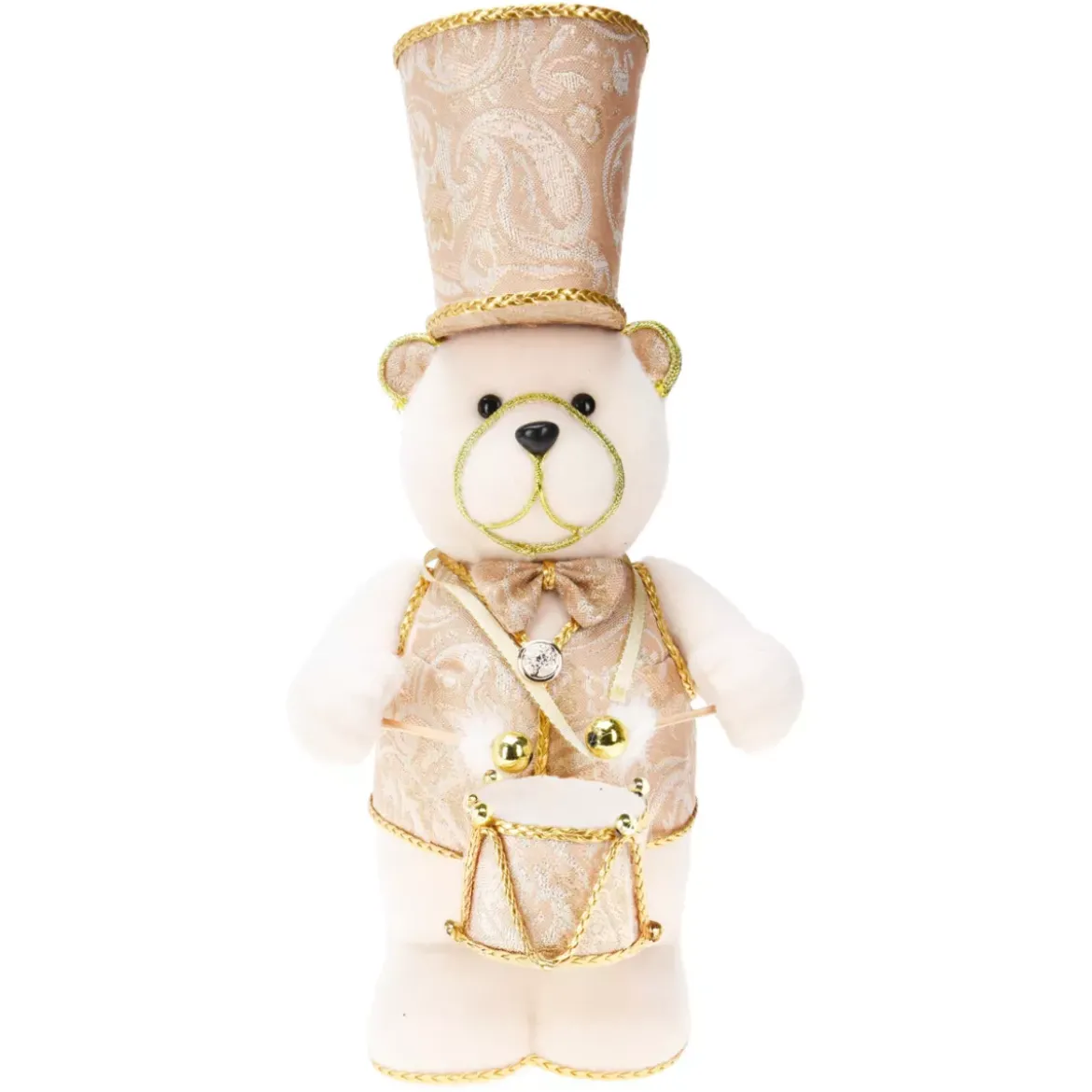 Orso di Natale decorativo (H39 cm) Maestoso musicista Oro