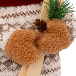 Orso peluche in piedi (H50 cm) Piccolo Sciatore Rosso