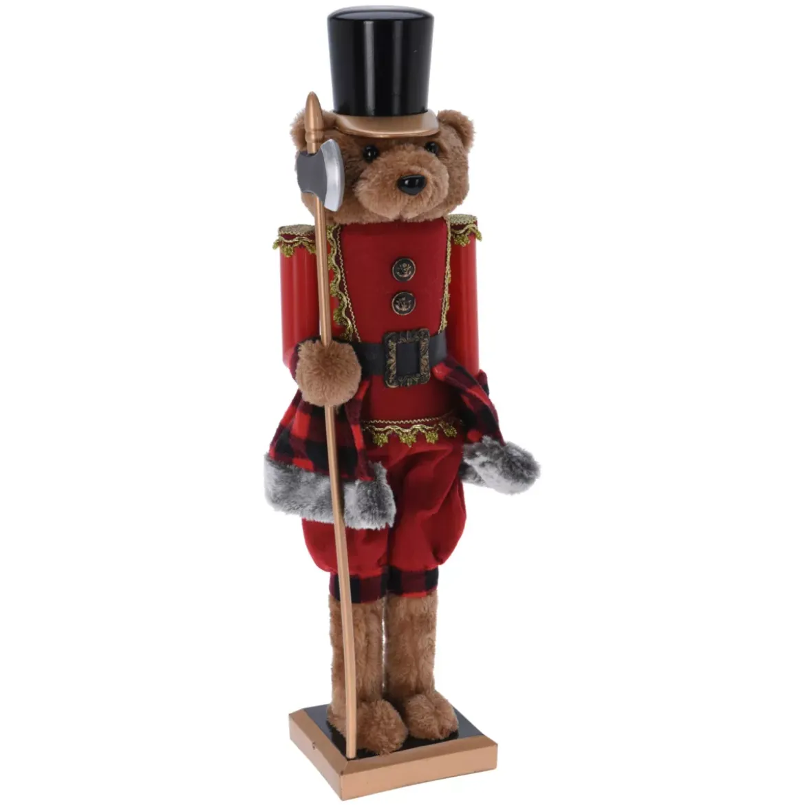 Orso schiaccianoci (H60 cm) Misha il soldato Rosso e nero