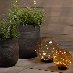 Paletto da giardino solare Crystal 30 LED Arancione