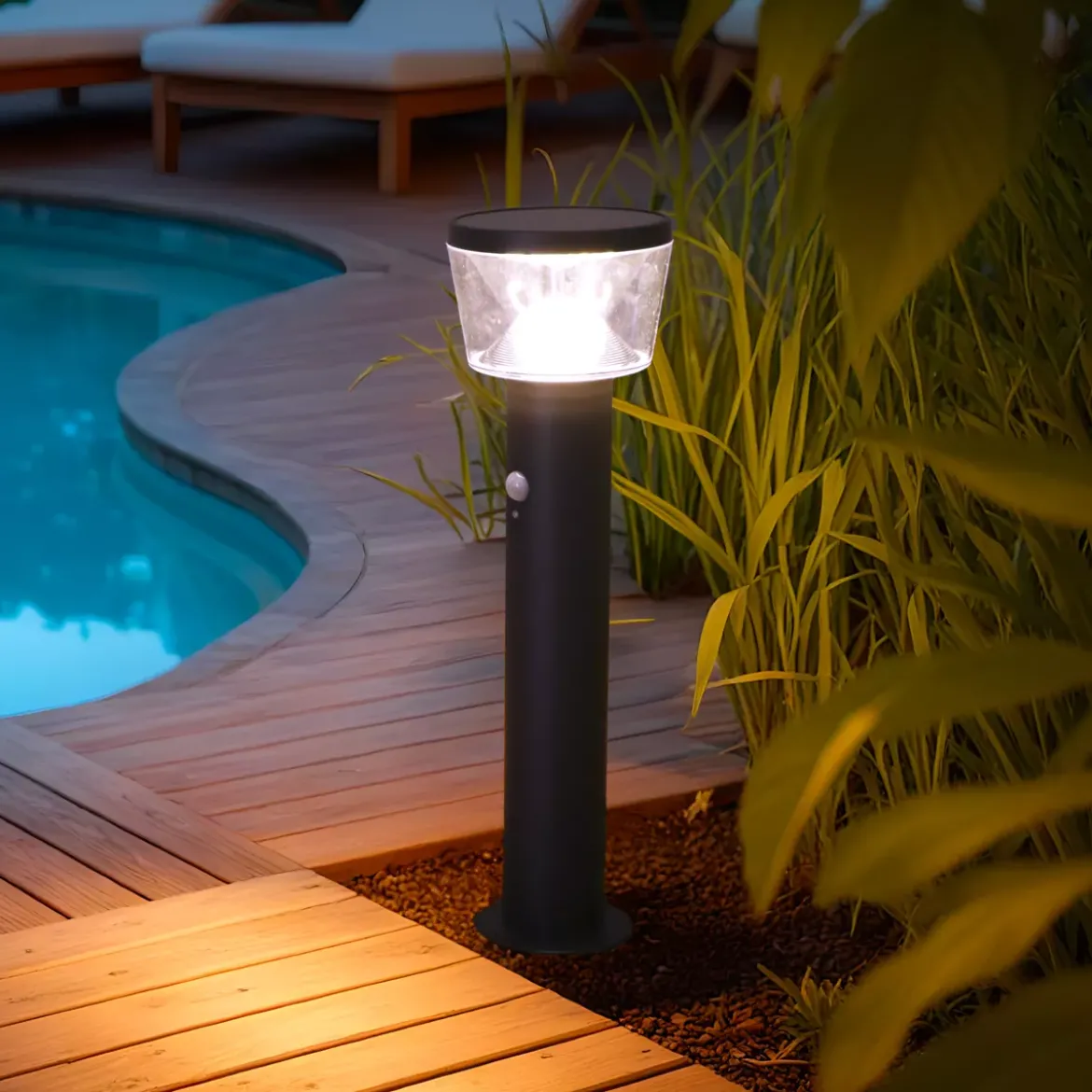 Paletto da giardino solare 40 LED 600 lumen (H54 cm) Orion Grigio antracite