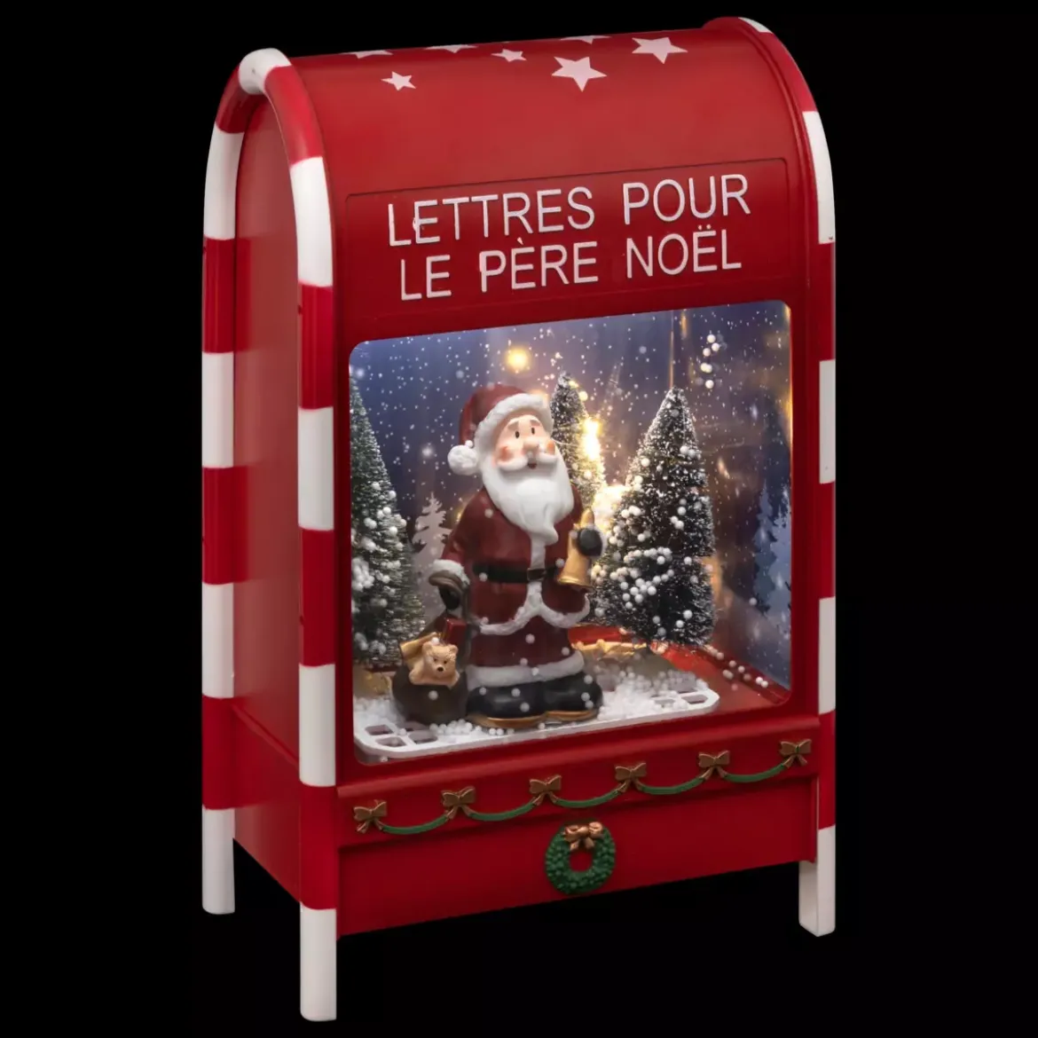 Palla di neve luminosa 12 LED (H40 cm) Casella postale di Babbo Natale