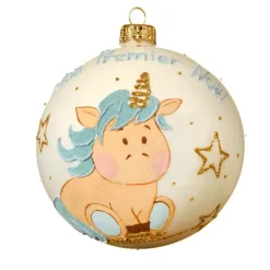 Pallina di Natale (D100 mm) Primo Natale di vetro Jolly
