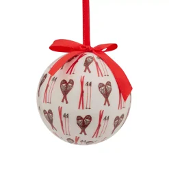 Pallina di natale (D75 mm) Racchetta da sci Rosso e bianco
