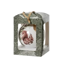 Pallina di Natale (D100 mm) Scoiattolo selvaggio e fiocco Naturale