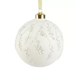 Pallina di Natale in vetro (D120 mm) Caduta di neve Bianco