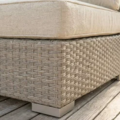 Panca in resina intrecciata 2 posti Palma Grigio e beige
