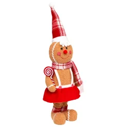 Pan di zenzero con gambe telescopiche (H89 cm) Miss Natale Marrone chiaro