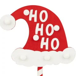 Pannello luminoso a pile (H41 cm) Ho Ho Ho Rosso