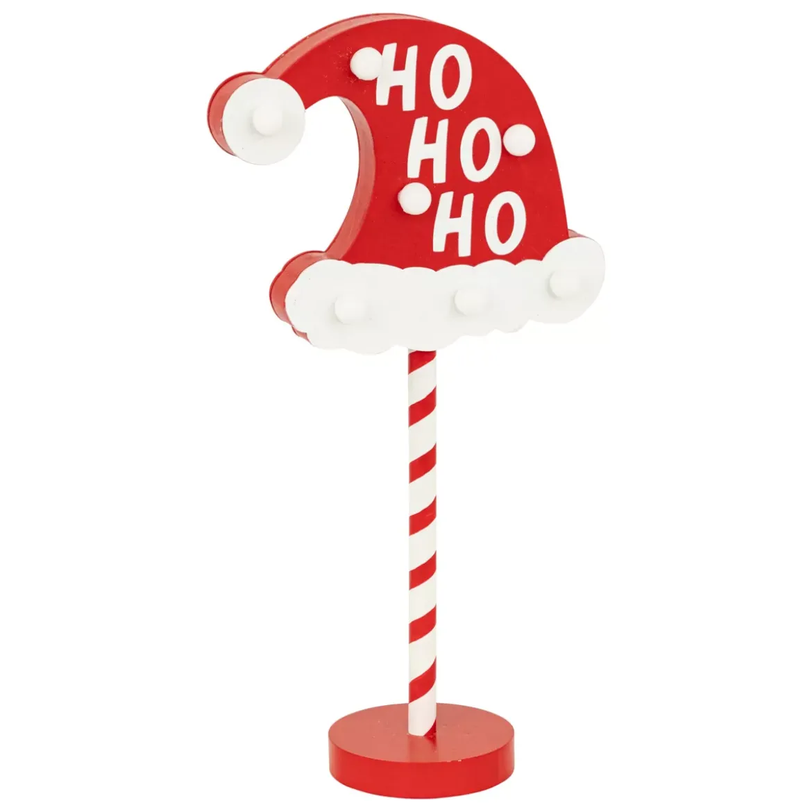 Pannello luminoso a pile (H41 cm) Ho Ho Ho Rosso