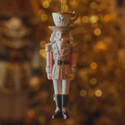 Pendente di Natale (H12 cm) Schiaccianoci Tea time Rosa