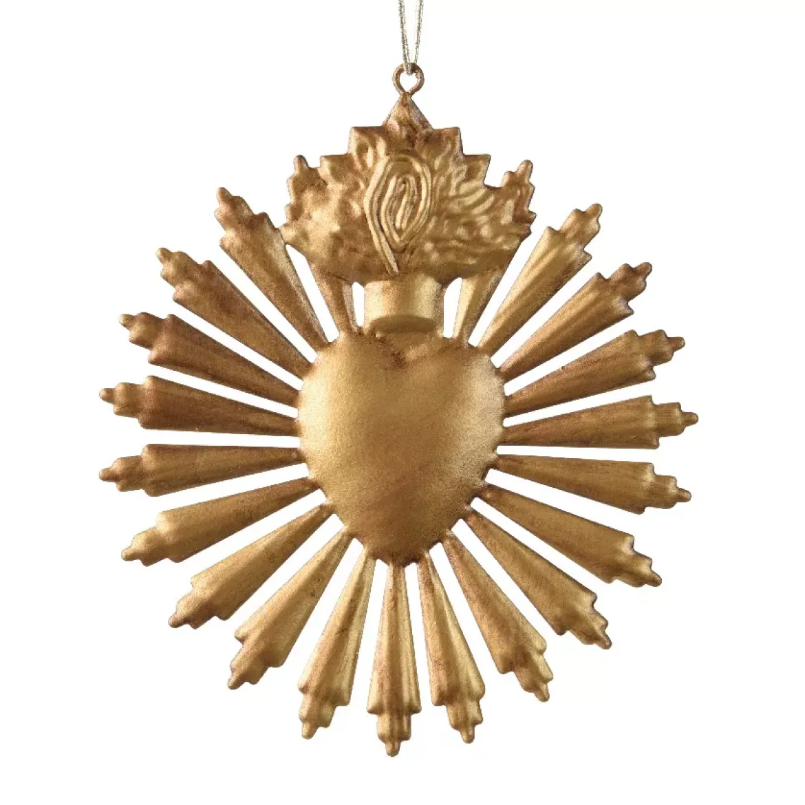 Pendente di Natale in metallo (D14 cm) Exvoto di Natale Oro antico