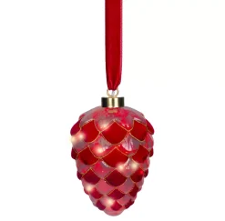 Pendente luminoso a pile 15 LED (D15 cm) Pigna di Venezia Rosso