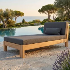 Penisola da giardino legno d'acacia Bornéo - Grigio antracite