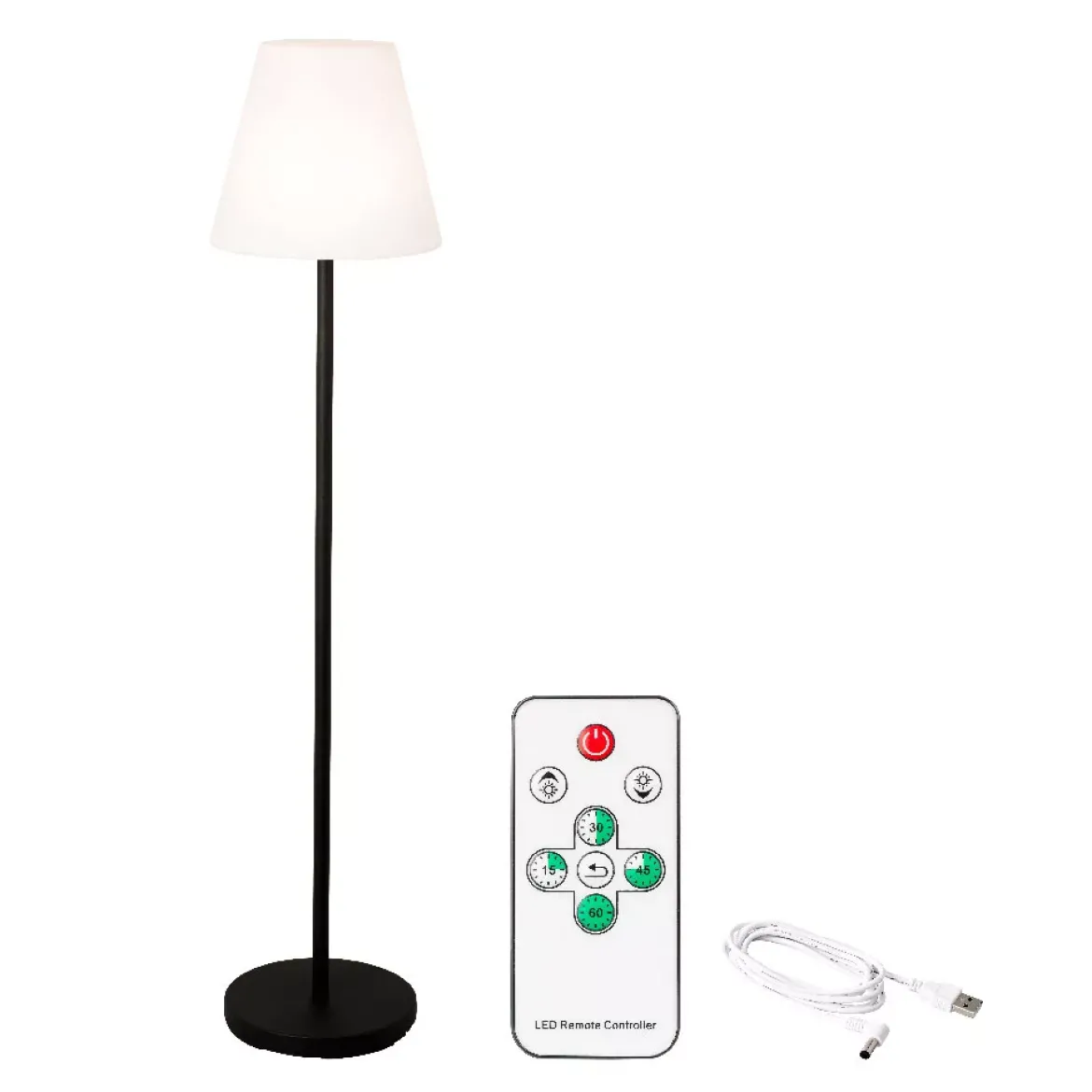 Piantana esterno cavo USB LED (H150 cm) Brooklyn - Nero