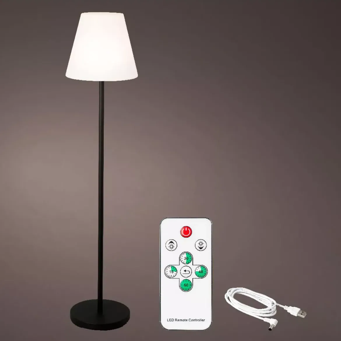 Piantana esterno cavo USB LED (H150 cm) Brooklyn - Nero