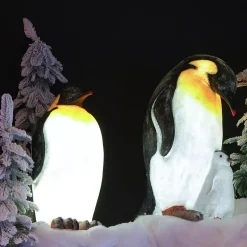 Pinguino luminoso fibra di vetro 8 LED (50 cm) Zélian Bianco freddo