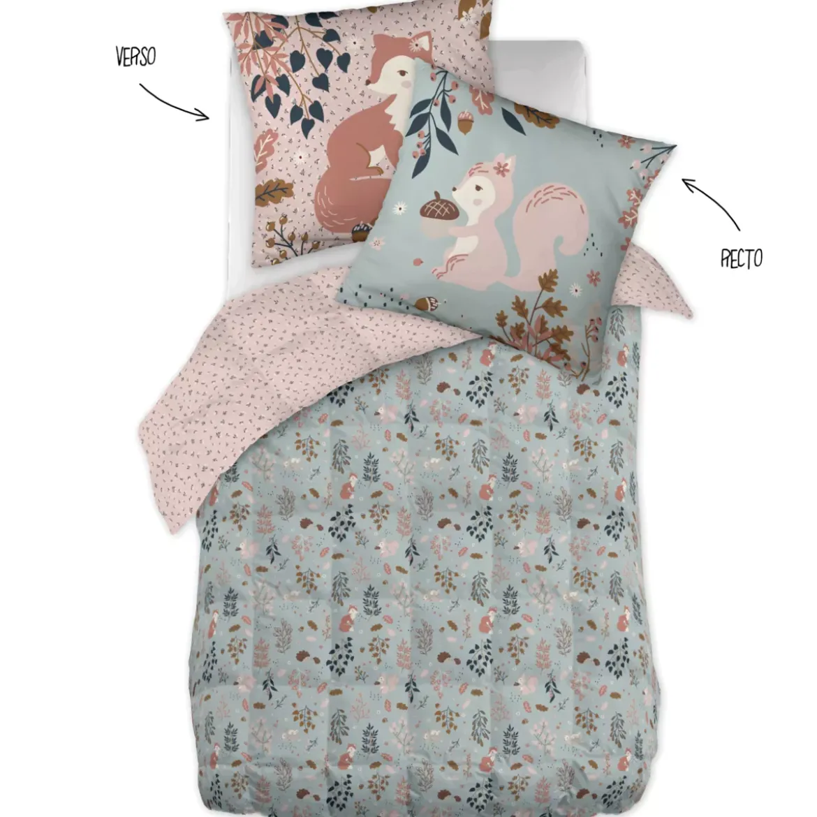 Piumino stampato per bambini e la sua federa (140 x 200 cm) Tamia Multicolore