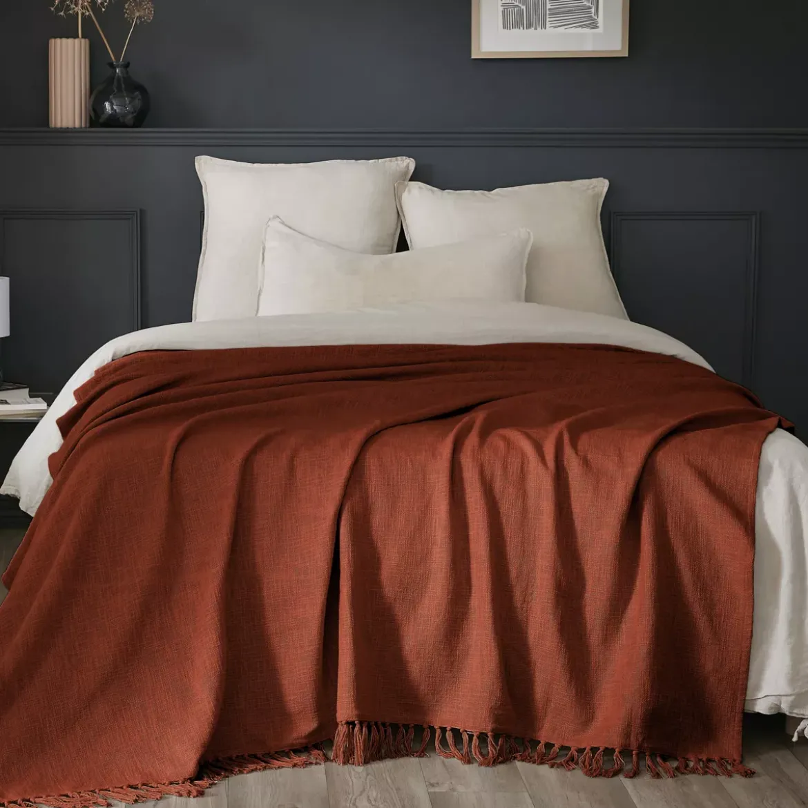 Plaid cotone (180 x 220 cm) Sixtine Terracotta