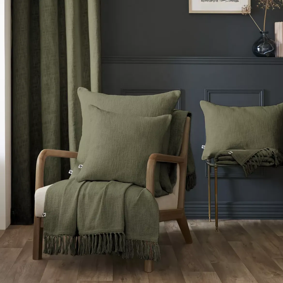 Plaid cotone (180 x 220 cm) Sixtine Verde rosmarino