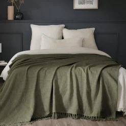 Plaid cotone (180 x 220 cm) Sixtine Verde rosmarino