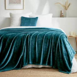 Plaid dolce in flanella (220 x 240 cm) Didou Blu anatra