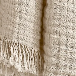 Plaid garza di cotone (160 cm) Gaïa Beige pampa