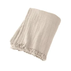 Plaid garza di cotone (160 cm) Gaïa Beige pampa