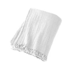 Plaid garza di cotone (160 cm) Gaïa Bianco chantilly