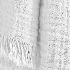 Plaid garza di cotone (160 cm) Gaïa Bianco chantilly