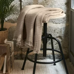 Plaid garza di cotone (130 x 160 cm) Gaïa Beige pampa