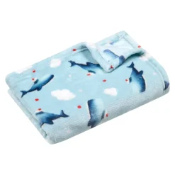 Plaid in flanella per bambini (70 x 100 cm) Moby Blu
