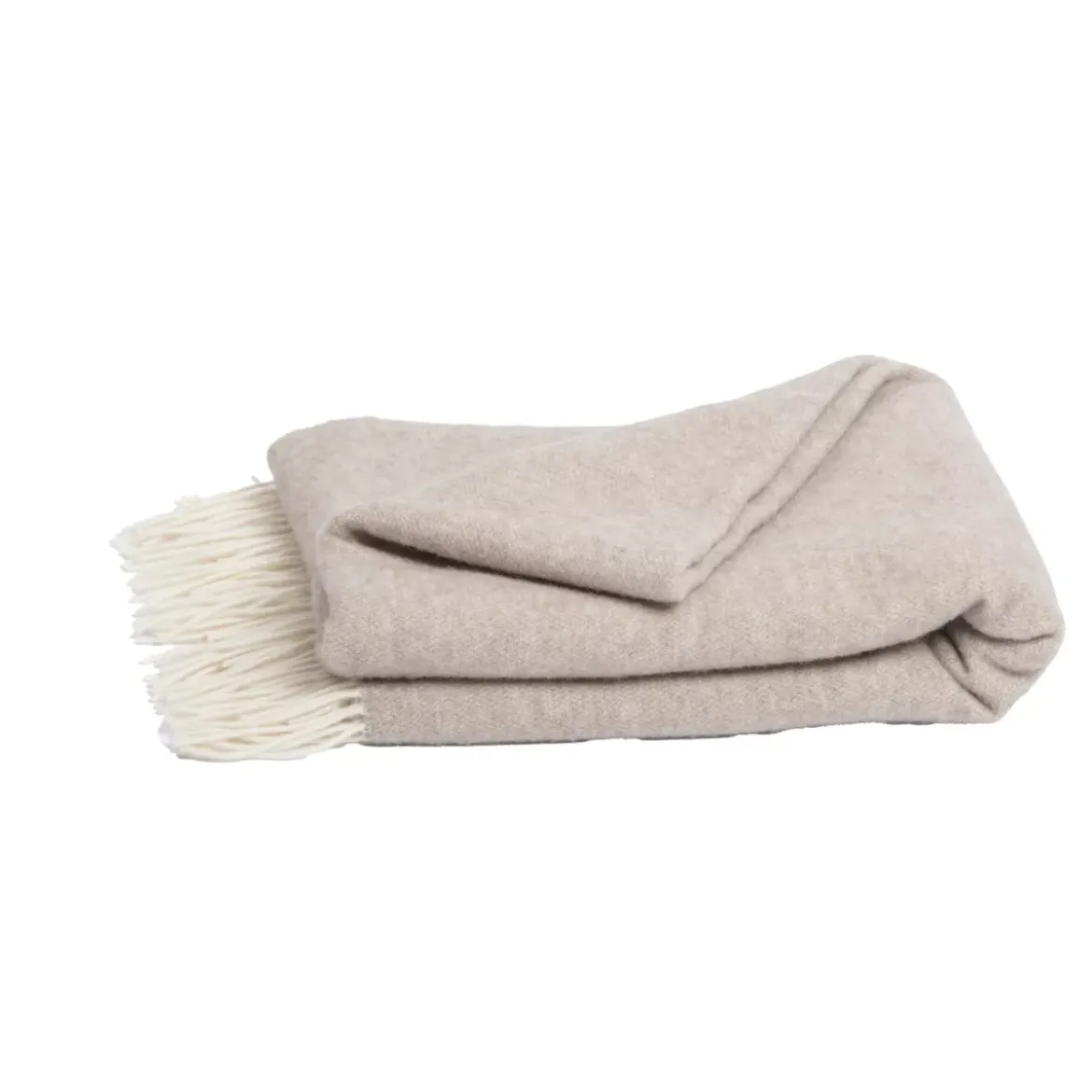 Plaid in lana e cashmere (140 x 200 cm) Côme Beige