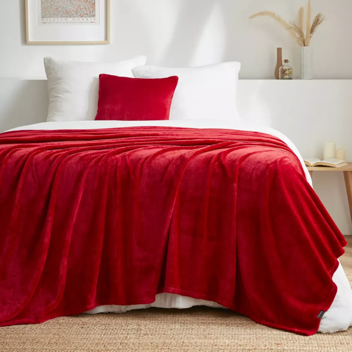 Plaid morbida in flanella (220 x 240 cm) Didou Rosso