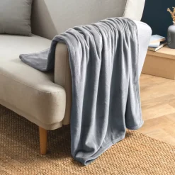 Plaid morbida in flanella (130 x 180 cm) Didou Grigio chiaro
