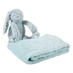 Plaid morbido (90 cm) e peluche Coniglio Blu