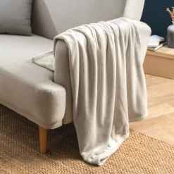 Plaid morbido flanella (125 x 150 cm) Didou Beige greige