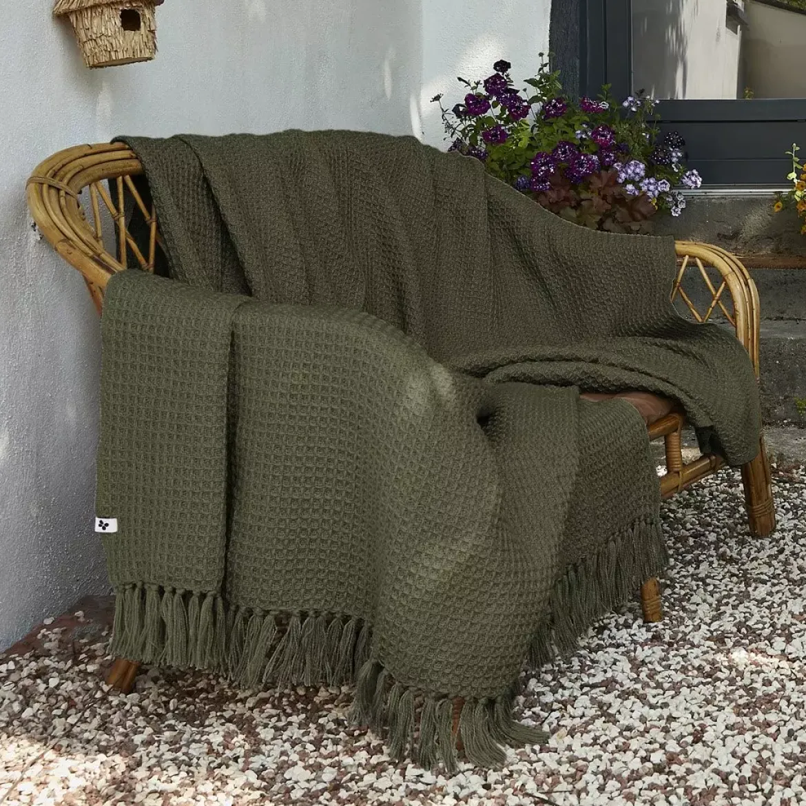 Plaid per divani in materiale riciclato (220 cm) Gabin Verde timo