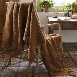 Plaid per divani in materiale riciclato (160 cm) Gabin Camel