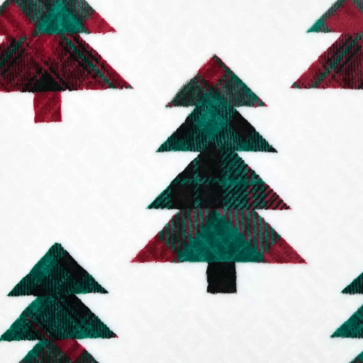 Plaid di Natale in flanella (130 x 160 cm) Foresta di abeti Bianco e verde