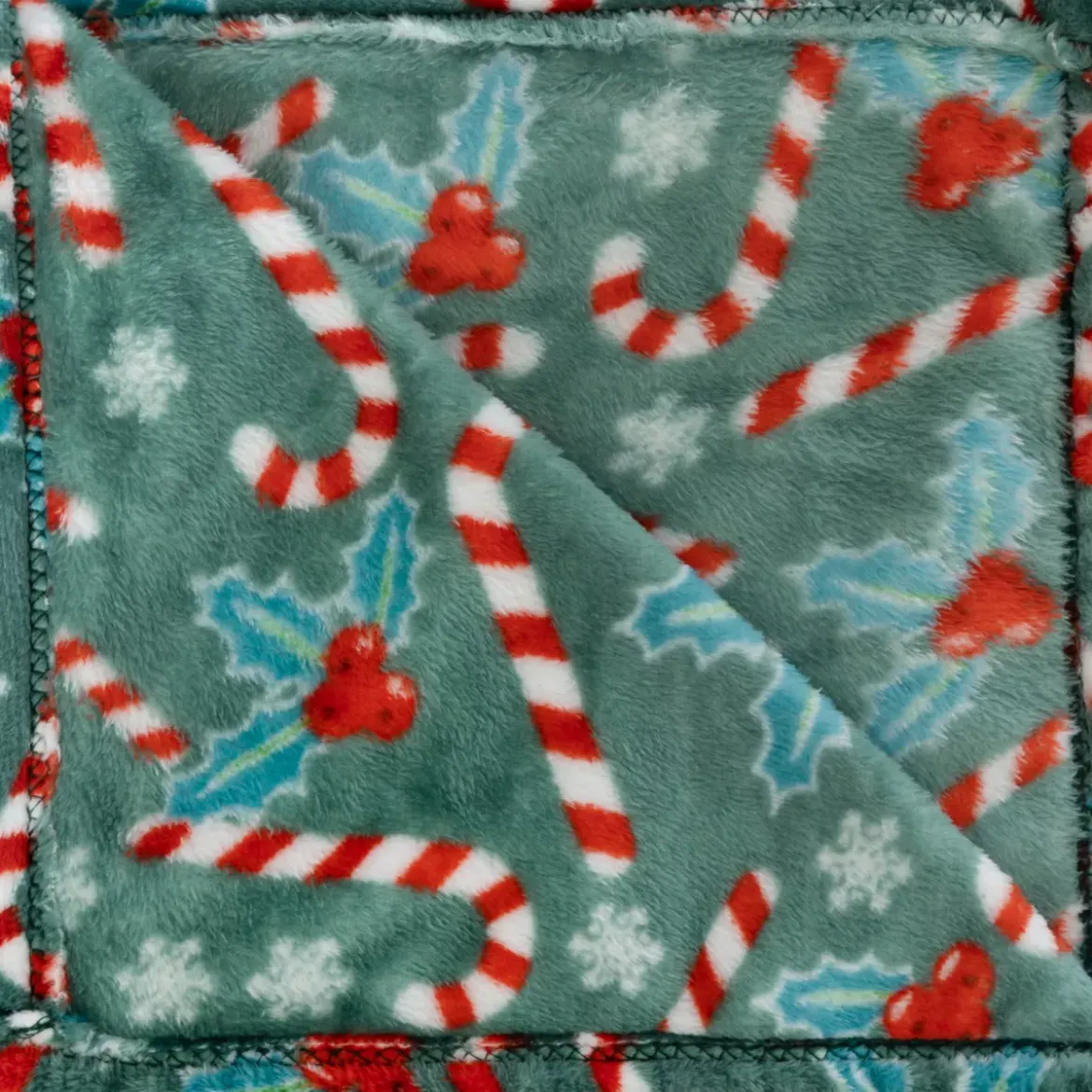 Plaid di Natale (130 x 180 cm) Agrifoglio e Canna di zucchero