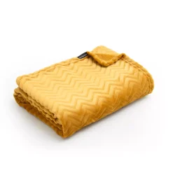 Plaid morbido in flanella (125 x 150 cm) Zag Giallo senape
