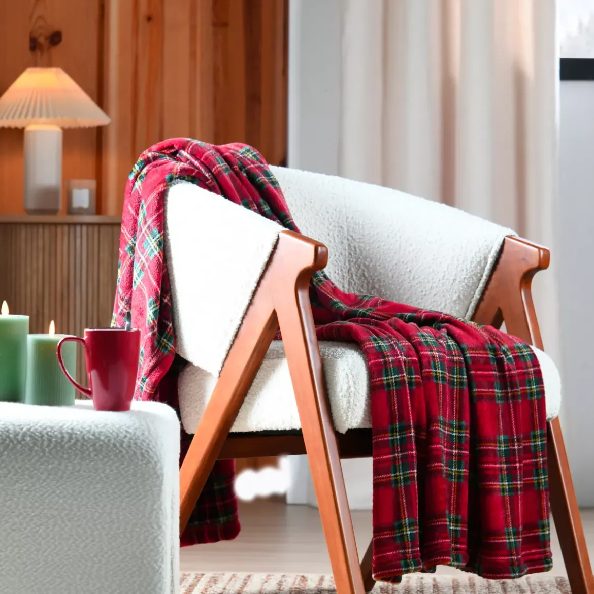 Plaid morbido (130 x 160 cm) Willis Rosso
