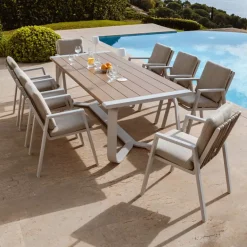 Poltrona da giardino alluminio Long Beach Bianco cenere