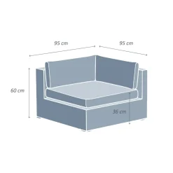 Poltrona da giardino angolare in resina intrecciata Palma Bianco e beige