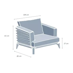 Poltrona da giardino in alluminio Monte Carlo Grigio antracite e beige