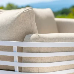 Poltrona da giardino in alluminio Monte Carlo Bianco e beige