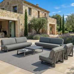 Poltrona da giardino in alluminio Long Beach Grigio antracite